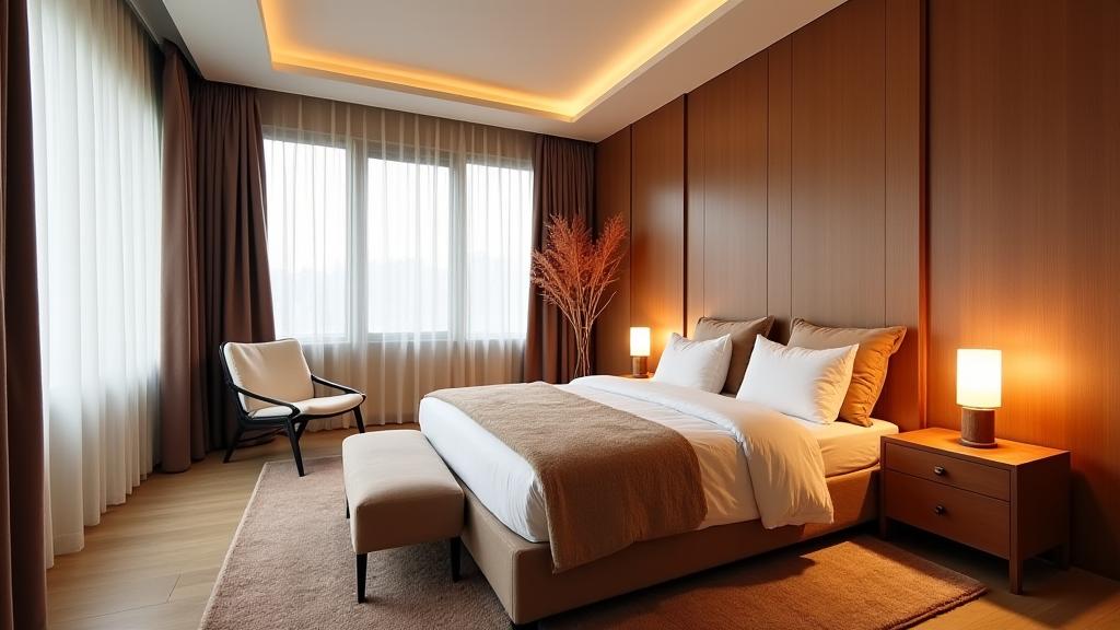 윤슬꽃 가구로 스타일링 후 아늑하고 모던해진 침실