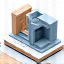 가구를 3D로 디자인하는 모습 아이콘